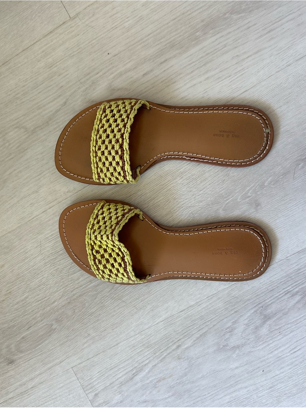 rag & bone Yellow Woven Slide Sandals